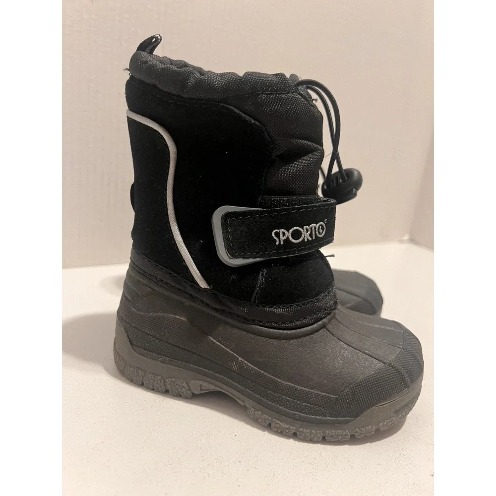 SPORTO Toddler Baby Kids Size 5 Shoes Boots Snow Rain Tall with Cinch